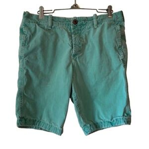 Hollister Green Flat Front Shorts Casual Style
